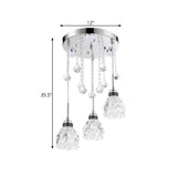 Elegant Mini Chrome Lotus Crystal Semi-Flush Mount Lamp Image - 9