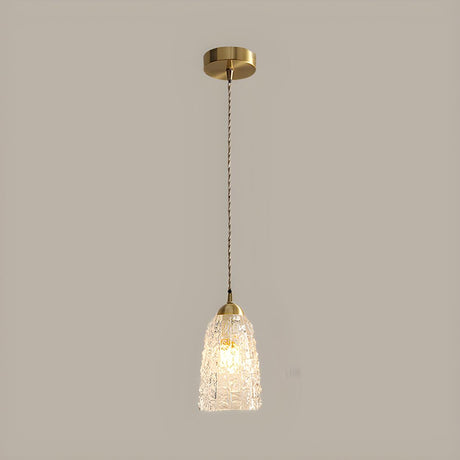 Elegant Mini Clear Glass Bell Bedroom Pendant Light Image - 1