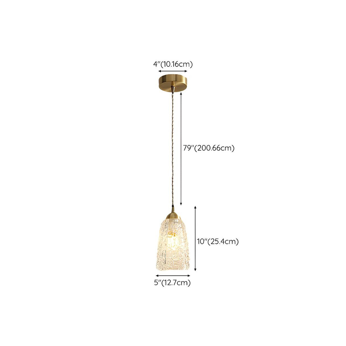 Elegant Mini Clear Glass Bell Bedroom Pendant Light 