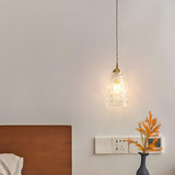 Elegant Mini Clear Glass Bell Bedroom Pendant Light Image - 3