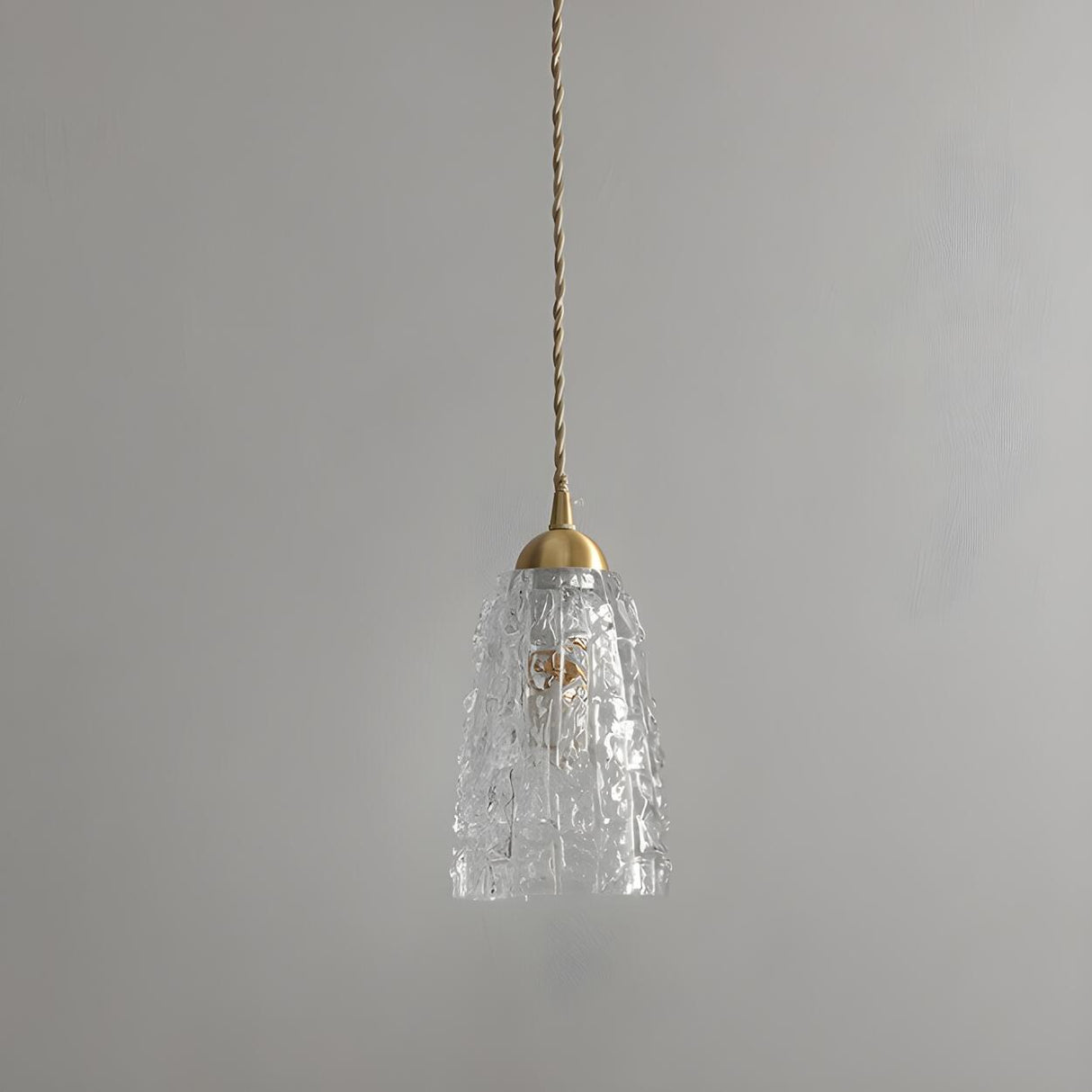 Elegant Mini Clear Glass Bell Bedroom Pendant Light Image - 5