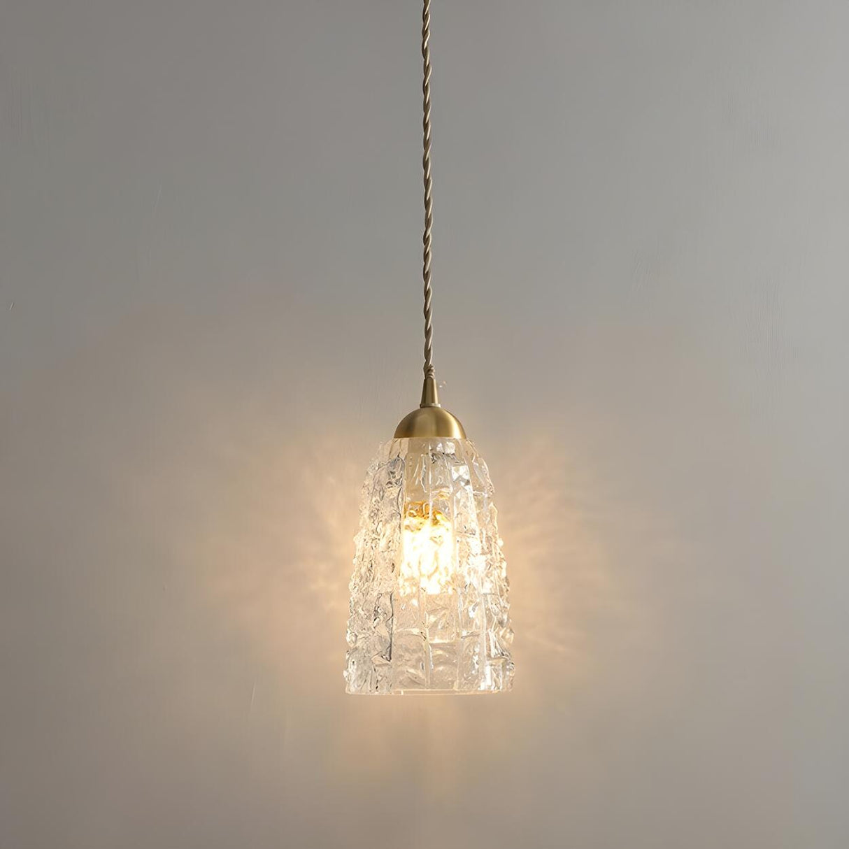 Elegant Mini Clear Glass Bell Bedroom Pendant Light Image - 6