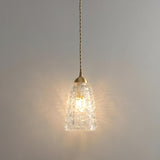 Elegant Mini Clear Glass Bell Bedroom Pendant Light Image - 6