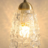 Elegant Mini Clear Glass Bell Bedroom Pendant Light Image - 7