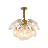 Elegant Modern Brass Clear Shell Crystal Chandelier Image - 5