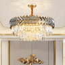 Elegant Modern Clear Crystal Prism Round Ceiling Chandelier Image - 1