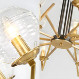 Elegant Modern Clear Glass Globes Gold Pendant Chandelier Image - 9