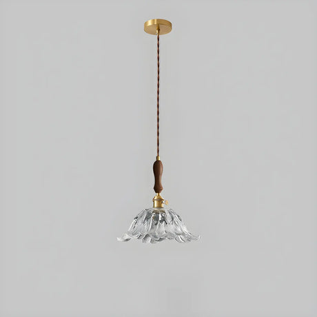 Elegant Modern Flower Clear Glass Pendant Light Image - 1