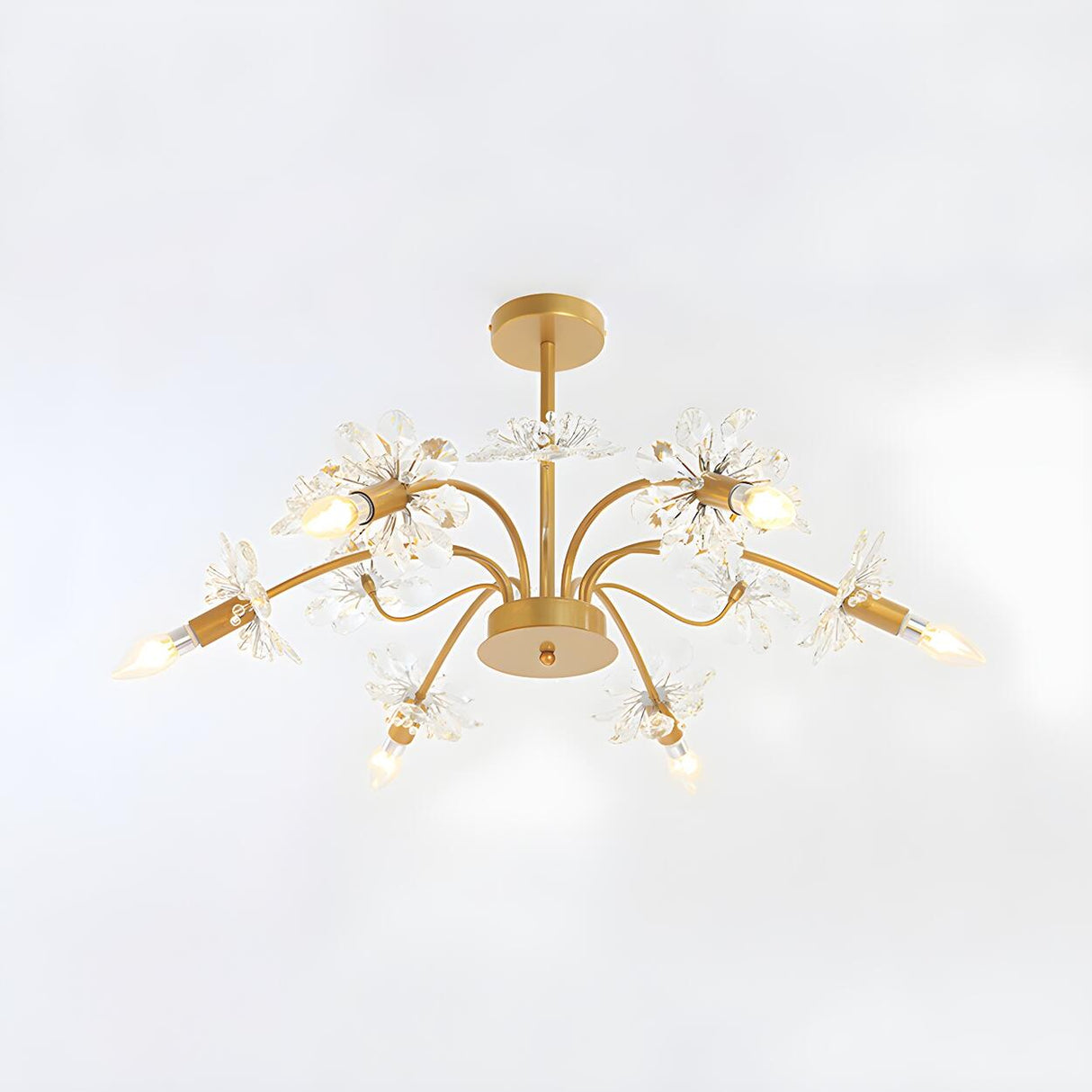 Elegant Modern Gold Crystal Dandelion Ceiling Chandelier Image - 6