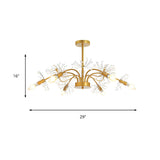 Elegant Modern Gold Crystal Dandelion Ceiling Chandelier #size