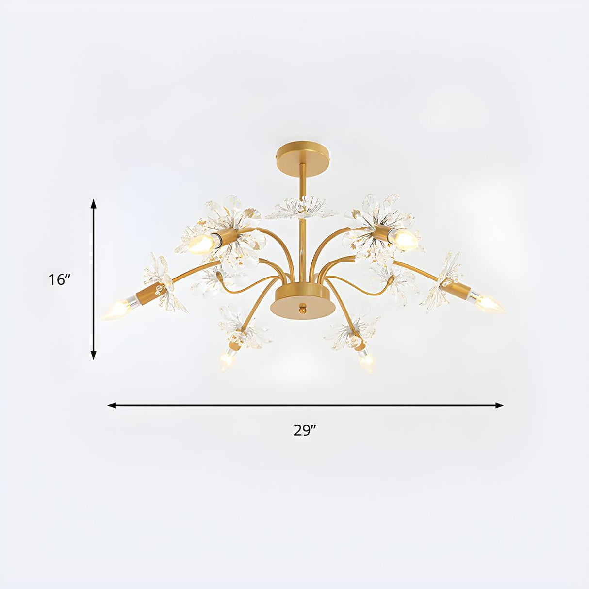 Elegant Modern Gold Crystal Dandelion Ceiling Chandelier Image - 9