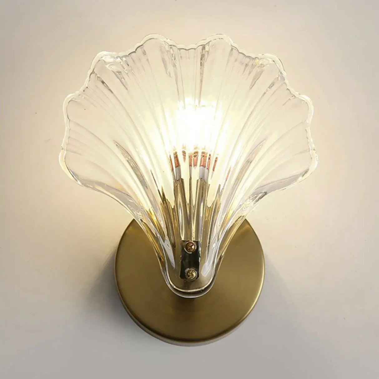 Elegant Modern Gold Shell Sconce Light Fixture Image - 10