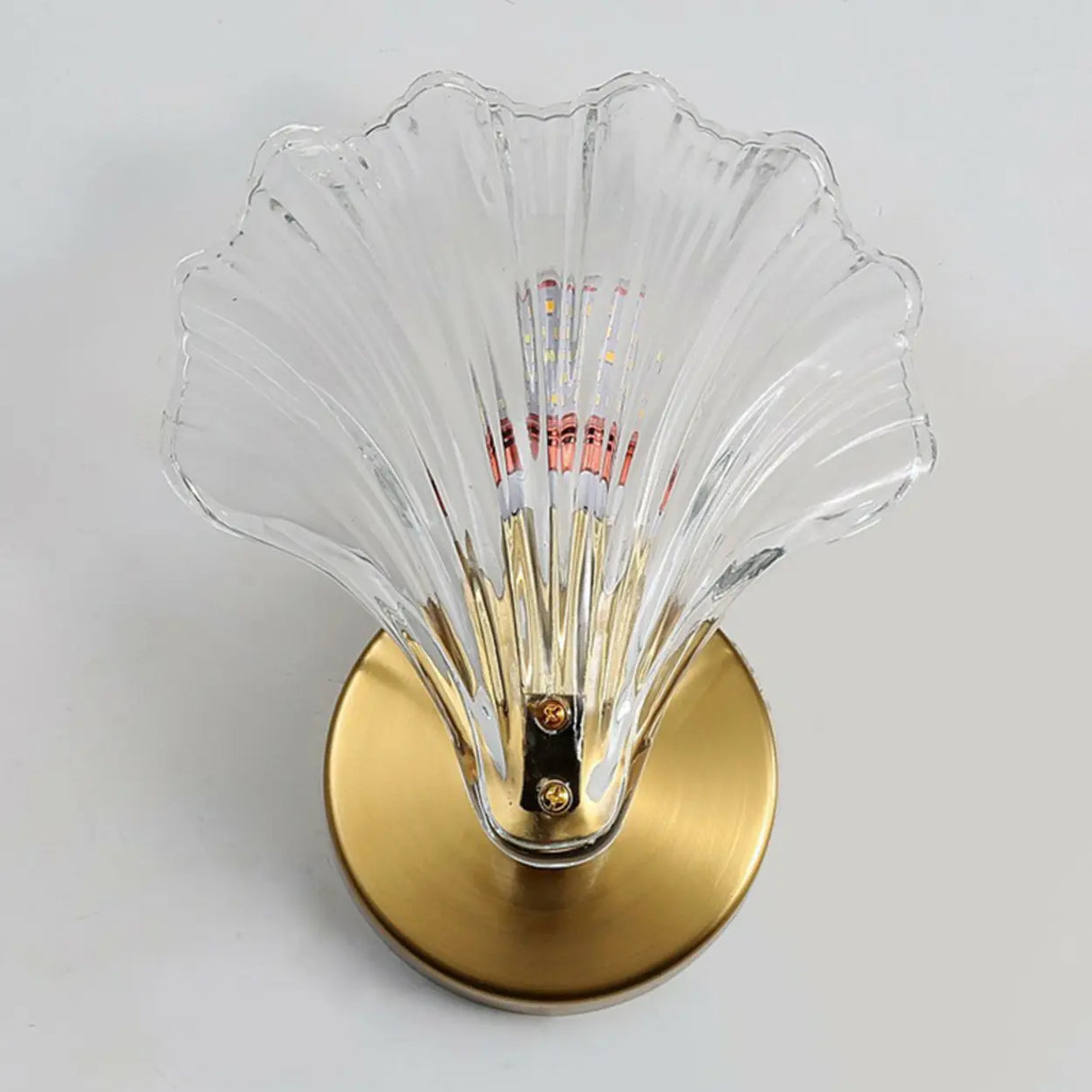 Elegant Modern Gold Shell Sconce Light Fixture Image - 12