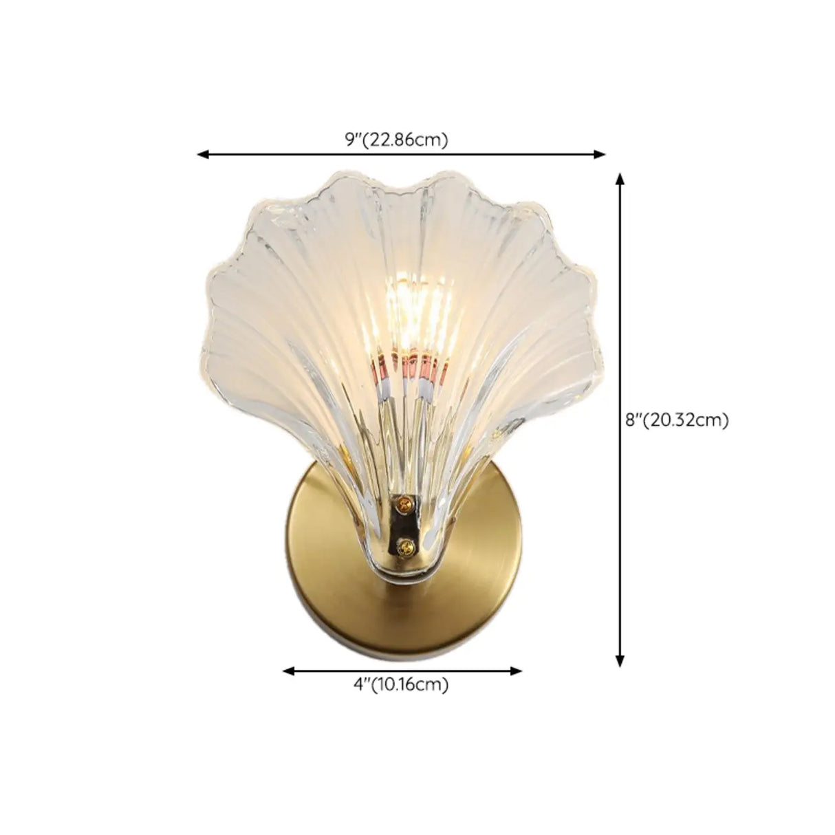 Elegant Modern Gold Shell Sconce Light Fixture 