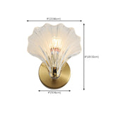 Elegant Modern Gold Shell Sconce Light Fixture #size