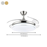 Elegant Modern Round 4 Blade Ceiling Fan with LED Light Image - 13