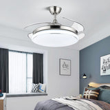 Elegant Modern Round 4 Blade Ceiling Fan with LED Light Image - 2