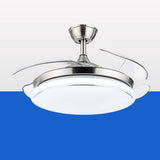 Elegant Modern Round 4 Blade Ceiling Fan with LED Light Image - 6