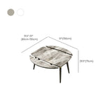 Elegant Modern Round Extendable Stone Dining Table Grey #size