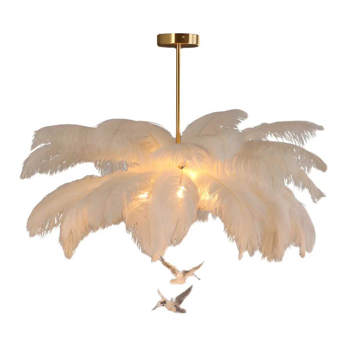 Elegant Modern White Feather Chandelier for Dining Room Image - 8