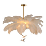 Elegant Modern White Feather Chandelier for Dining Room Image - 8