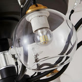 Elegant Multi-Light Glass Cover Chandelier Fan Lights Image - 9