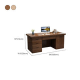 Elegant Natural Wooden Drawers Shelves Computer Desk #size