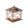 Elegant Oriental Style Square Garden Solar Pillar Lamp Image - 3