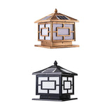 Elegant Oriental Style Square Garden Solar Pillar Lamp Image - 8