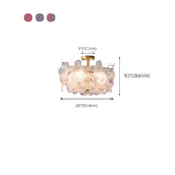 Elegant Pearl Pink Floral Glass Semi-Flush Mount Light Image - 28