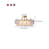 Elegant Pearl Pink Floral Glass Semi-Flush Mount Light Image - 30