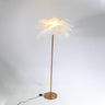 Elegant Pink Feather and Gold Stand Metal Floor Lamp Image - 7