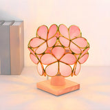 Elegant Pink Flower Ball Glass Decorative Table Lamp Image - 1