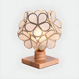 Elegant Pink Flower Ball Glass Decorative Table Lamp Image - 12