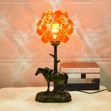 Elegant Pink Flower Ball Glass Decorative Table Lamp Image - 14