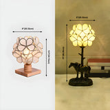 Elegant Pink Flower Ball Glass Decorative Table Lamp #size