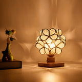 Elegant Pink Flower Ball Glass Decorative Table Lamp Image - 4