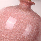 Elegant Pink Silk Shade Ceramic Bedroom Table Lamp Image - 12