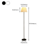 Elegant Pleated Beige Cone Curved Metal Floor Lamp #size