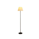 Elegant Pleated Beige Cone Curved Metal Floor Lamp Image - 7