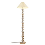 Elegant Pleated Cone Shade Stacked Ball Floor Lamp Image - 10