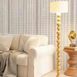 Elegant Pleated Cone Shade Stacked Ball Floor Lamp Image - 17