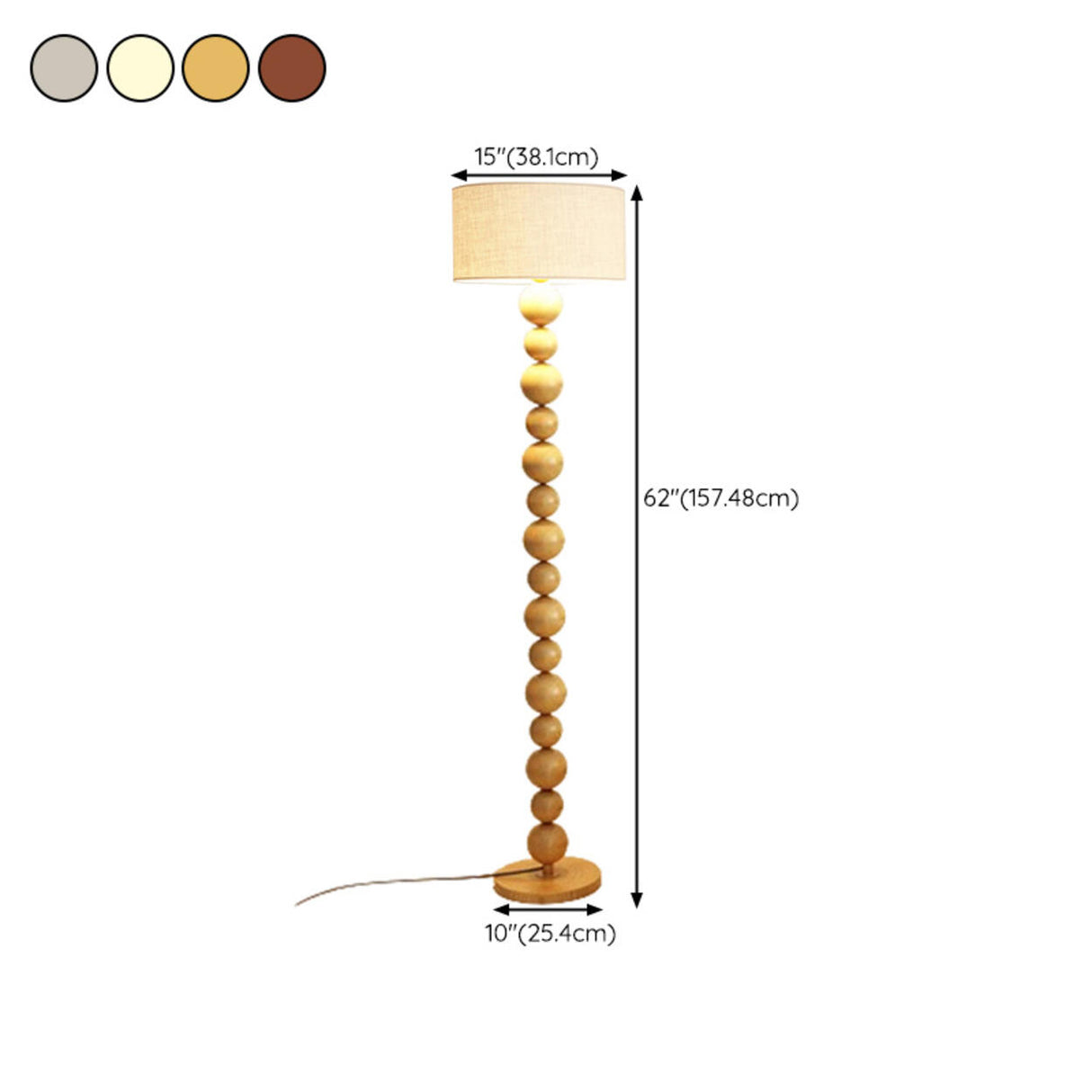 Elegant Pleated Cone Shade Stacked Ball Floor Lamp Image - 20