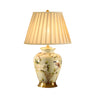 Elegant Pleated Fabric Floral Ceramic Base Table Lamp Image - 3