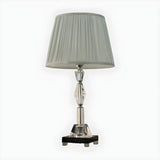 Elegant Pleated Shade Crystal Decor Base Table Lamp Image - 3