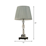 Elegant Pleated Shade Crystal Decor Base Table Lamp Image - 4