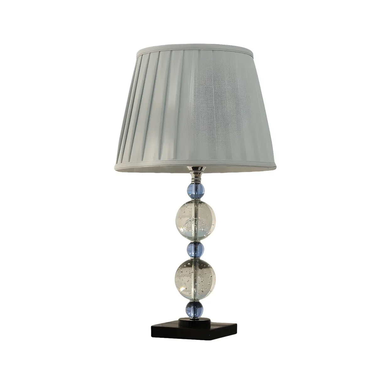 Elegant Pleated Shade Crystal Decor Base Table Lamp Image - 7