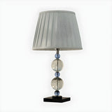 Elegant Pleated Shade Crystal Decor Base Table Lamp Image - 8