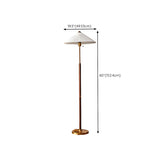 Elegant Pleated Wooden Floor Lamp with Pull Chain #size