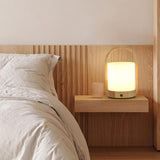 Elegant Portable Rechargeable Wooden Frame Table Lamp Image - 10